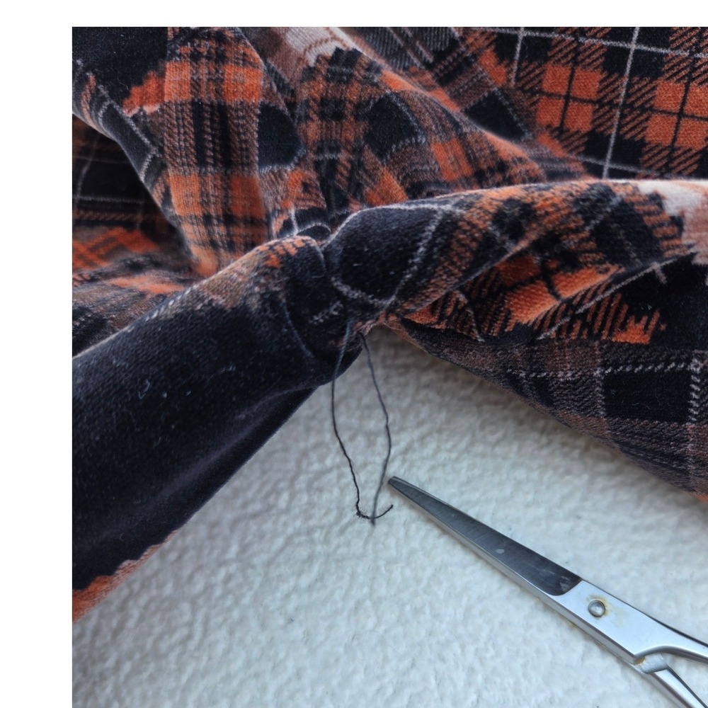 Mens Velvet Blazer McGregor Patchwork Orange Black Plaid Vintage 42 USA Classic‎ - Picture 8 of 8